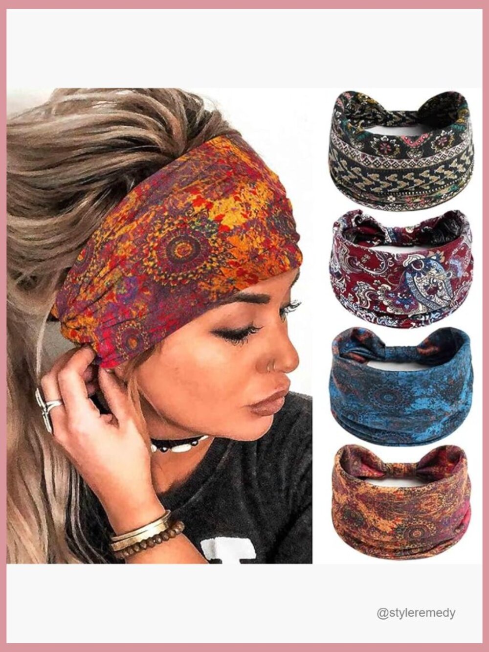 Wide Stretch Headbands Bohemian Knot Turban Wrap Yoga Running Hair Accessories